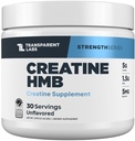 Transparent Labs Creatine HMB - Creatine Monohydrate Powder with HMB for Muscle Growth, Increased Strength, Enhanced Energy Output, and Improved Athletic Performance - 30 Servings, Unflavored