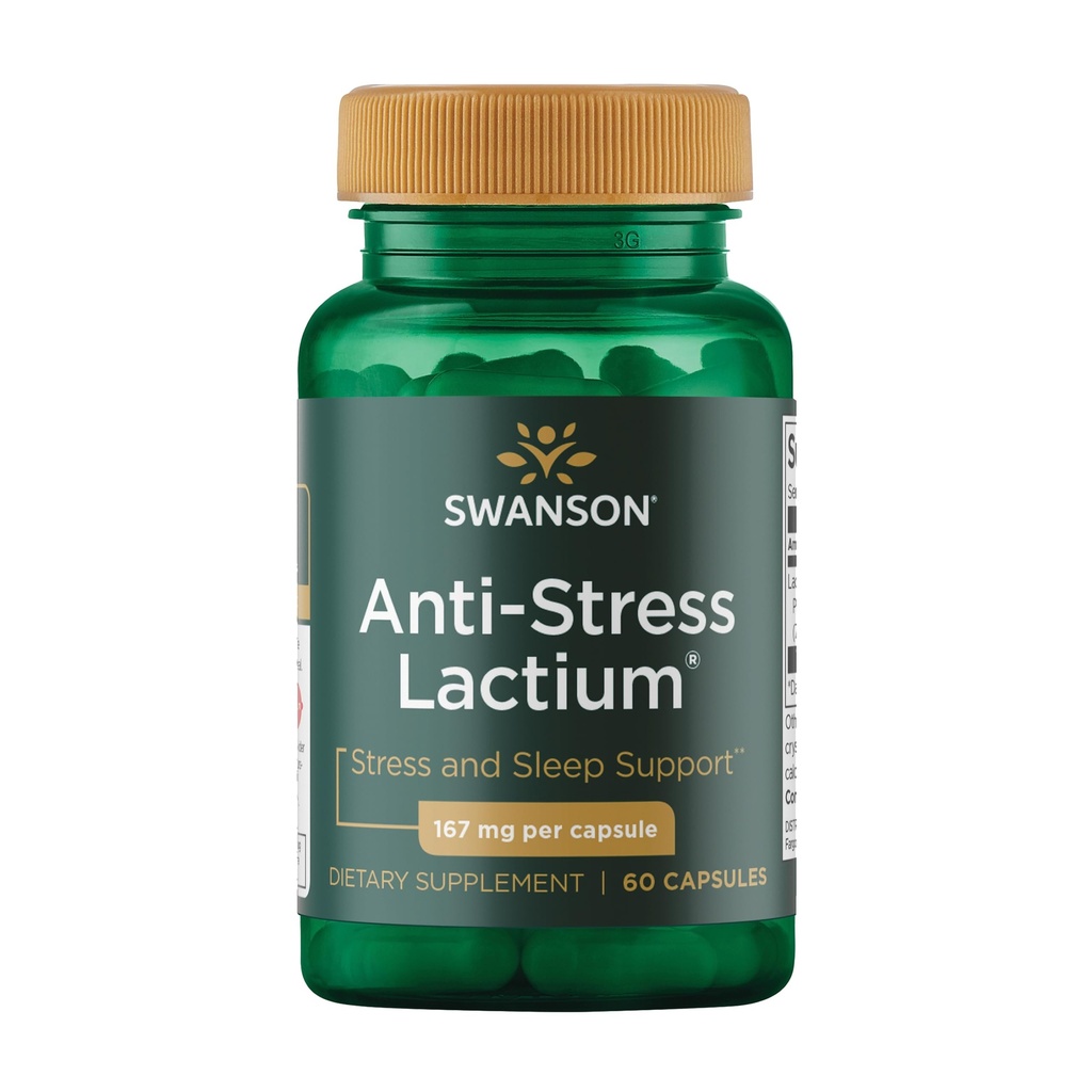 Swanson Women's Anti-Stress Formula (Lactium) - Helps Counter Stress, Promotes Relaxation and Sleep Support - (60 Capsules, 167mg) 1 Pack