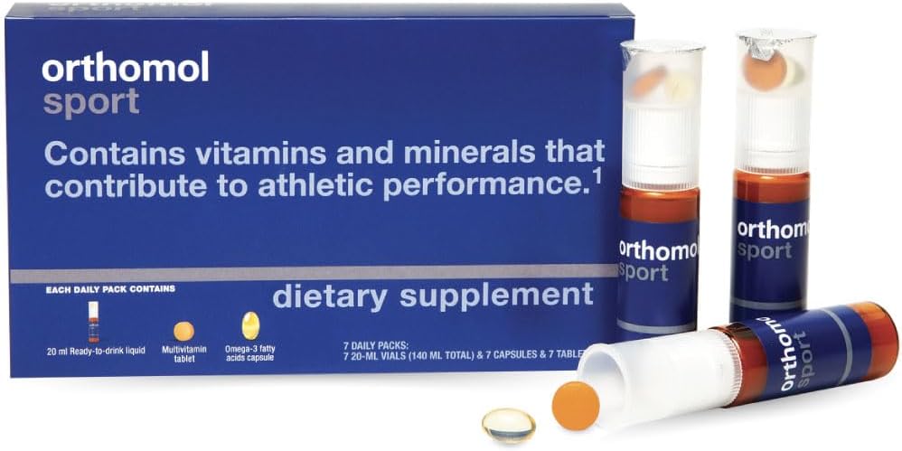 Orthomol Sport, 7-Day Supply, Premium Sports Nutrition Supplement with Vitamins A, B, C, D, E, Zinc, Iodine, Coenzyme Q10, L-Carnitine, Omega-3, and Essential Minerals for Optimal Performance