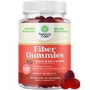 Fiber Gummies for Adults - Chicory Root Supplement with Prebiotic Support for Gut & Digestive Health - Soluble Digestion Capsules for Stomach Regulation & Immune Aid - Sugar Free & Vegan - 120 Count