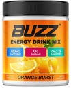 Morning Buzz Energy Drink Powder - Sugar Free Energy Drink Mix - Pre Workout Drink Mix with 18 Vitamins & Minerals, No Jitters, No Crash - Gluten Free, No Artificial Dye, Original Orange Burst Flavor