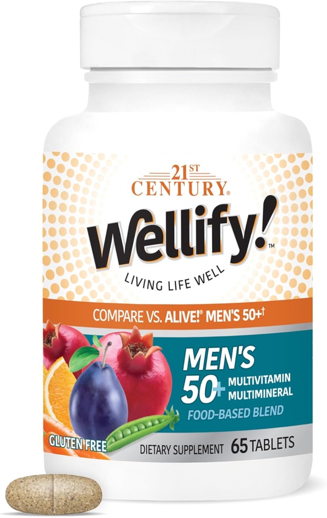 21st Century Wellify Men's 50+ Multivitamins with Minerals, 65Count