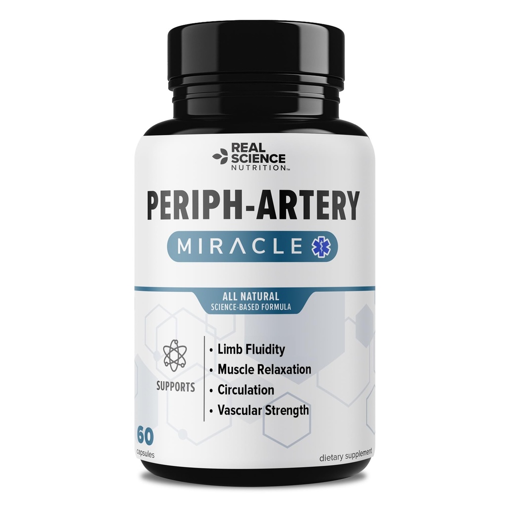 Real Science Periph-Artery – Vascular Supplement for Blood Circulation & Vascular Strength Support – with Vinitrox & GABA for Muscle Relaxation & Limb Fluidity – Made in USA, 60 Capsules