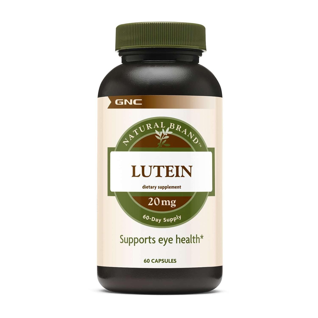 GNC Natural Brand Lutein 20mg, Supports Eye Health, 60 Capsules