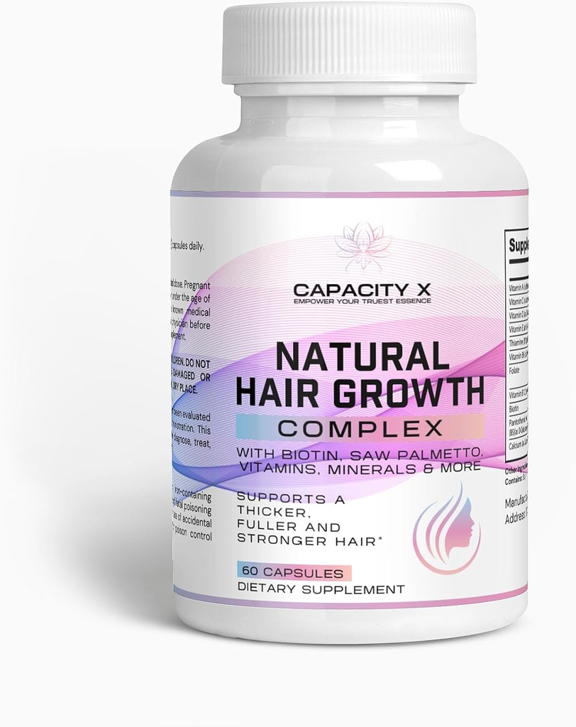 Hair vitamins for thinning hair Women, Hair Growth Complex, with Biotin, Saw Palmetto, Vitamins, Minerals & More, Supports a thicker, fuller and stronger hair. Helps fighting female hair thinning