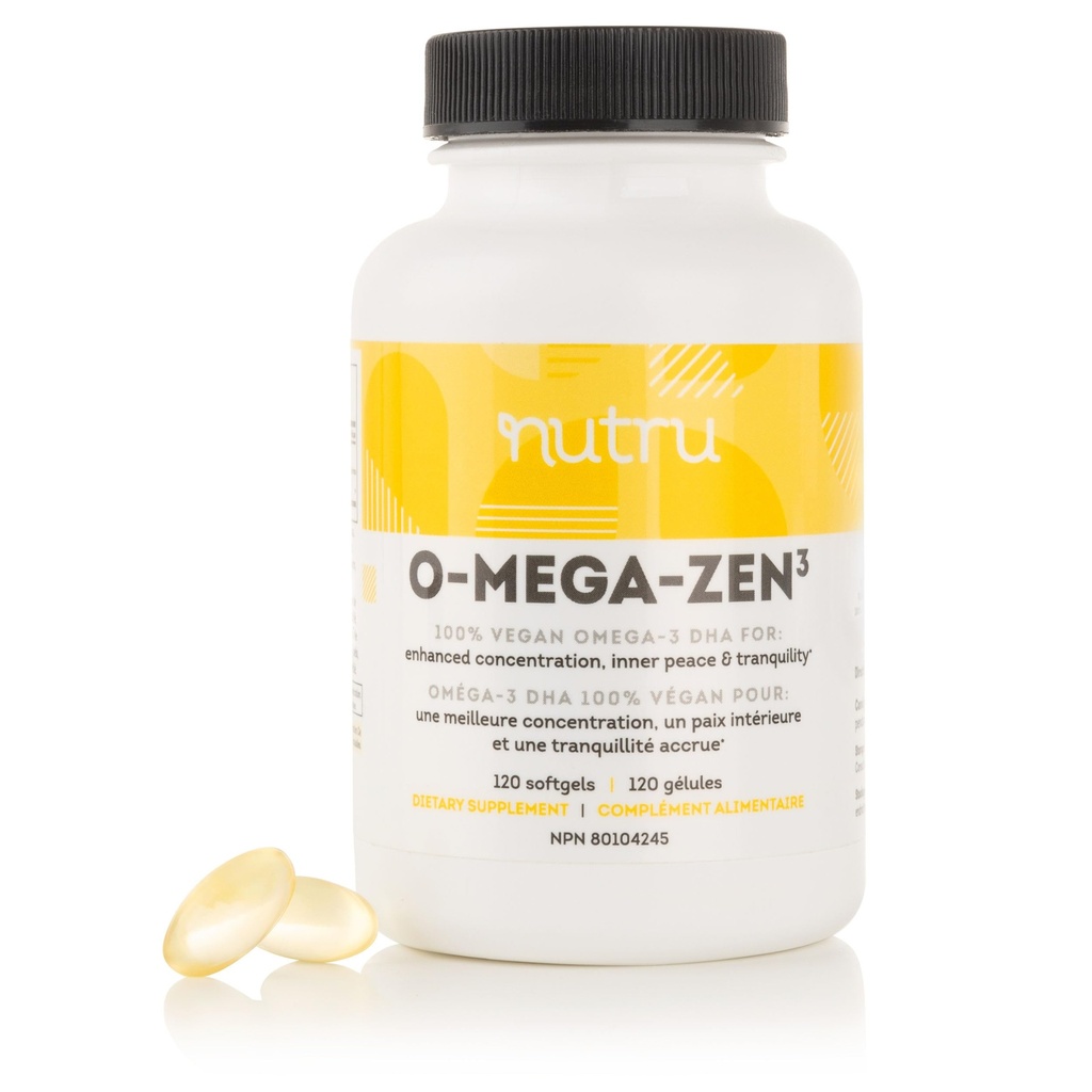 O-Mega-Zen3 Vegan Omega 3 DHA Supplement - 400 mg DHA Essential Fatty Acids - Carrageenan Free - Premium Algal Based Fish Oil Alternative Supplement - 120 Softgels