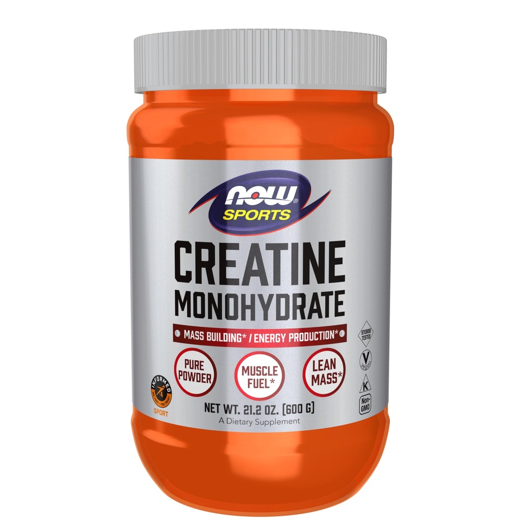 NOW Foods Sports Nutrition, Creatine Monohydrate Powder, Mass Building*/Energy Production*, 21.2-Ounce