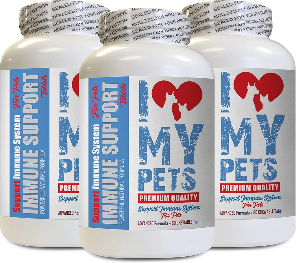 I LOVE MY PETS LLC Dog Immune Booster - PET Immune Support - Dogs and Cats - Booster - Healthy - Mushrooms for Dogs - 180 Treats (3 Bottles)