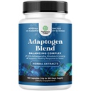 Herbal Adaptogen Mood Support Supplement - Calming Adaptogens Supplement for Stress & Cortisol Management with Ashwagandha Rhodiola Rosea & Maca Root - Vegan Non GMO & Daytime Friendly -180 Count