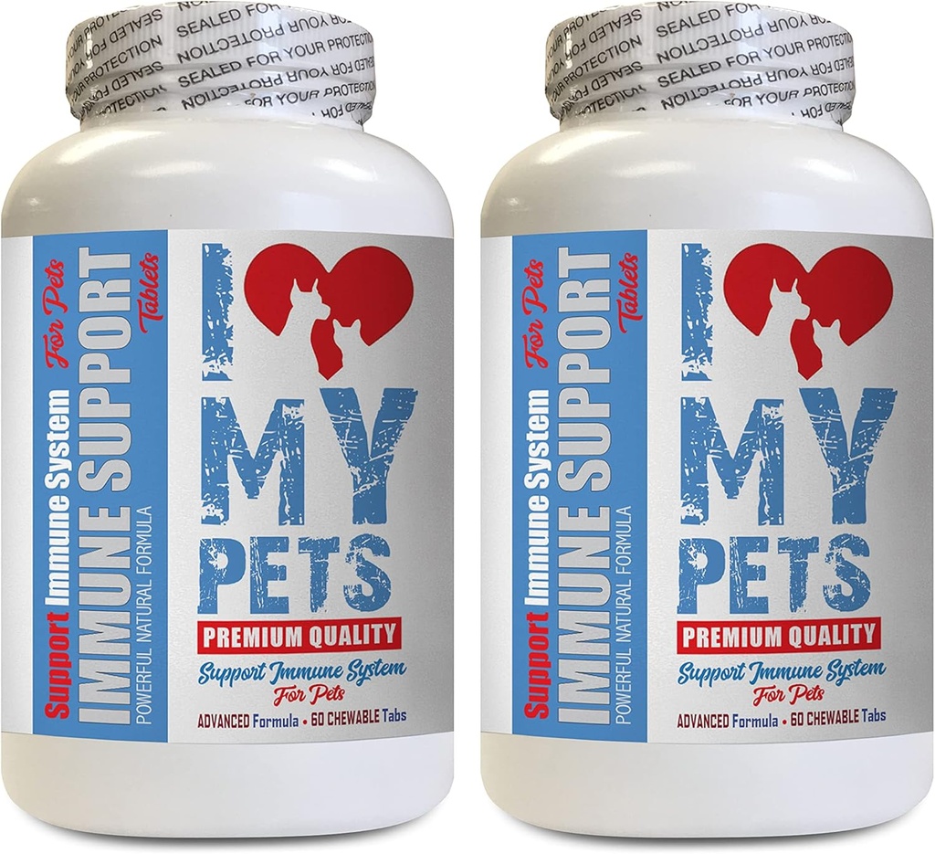 I LOVE MY PETS LLC Dog Immune Treats - PET Immune Support - Dogs and Cats - Booster - Healthy - ashwagandha for Dogs - 120 Treats (2 Bottles)