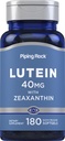 Piping Rock Lutein and Zeaxanthin Supplement | 40 mg | 180 Softgels | Eye Vitamins from Marigold Flower Extract | Non-GMO, Gluten Free