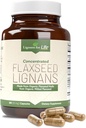 Lignans For Life Flaxseed Lignans for Dogs & People + SDG - Omega 3 Fatty Acids, High Fiber Antioxidants - Improve Shiny Coat, Digestive & Heart Health for Dogs, 15mg, 180 Flaxseed Capsules, 1 Pack