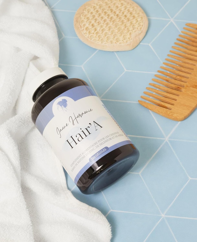 Hair'A - 2 months of treatment - Anti-Hair Loss - PCOS Food Supplements - Androgenic Hair Loss - Natural Formula with Plants, Minerals and Trace Elements - 180 Capsules