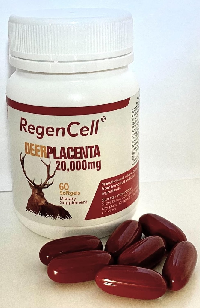 Deer Placenta 20,000MG -Skin Health Support- Rejuvenating and Antiaging-Metabloic & Cellular Health-Immunity Boost-