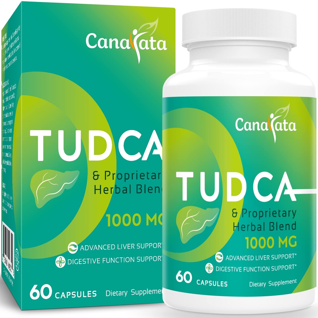TUDCA Liver Support Supplements 1000mg - 60 Vegan Capsules,TUDCA Bile Salts with Milk Thistle Herbal Blend Formula for Cleanse Detox & Repair