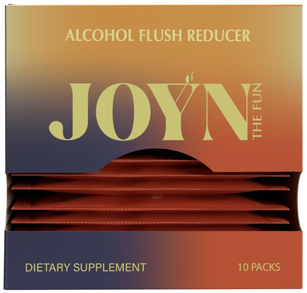 JOYN Supplement for Alcohol Flush Prevention, Detox, Liver Support, Asian Glow Relief | Feel Better Before & After Drinking | Vitamin with DHM, Milk Thistle, Glutathione, Vitamin B12 | 10 Servings