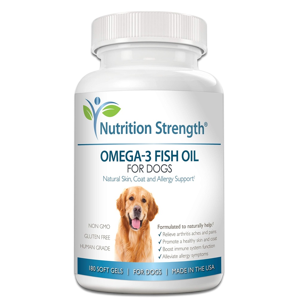 Omega 3 for Dogs - High EPA & DHA Fish Oil Soft Gels - Support for Itchy Skin, Seasonal Allergies, Shedding & Joint Health - Pure Wild Caught Source - 180 Count Value Size