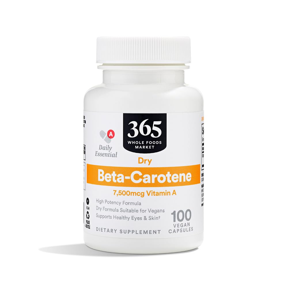 365 by Whole Foods Market, High-Potency Beta-Carotene, 7500mcg Vitamin A, 100 Vegan Capsules