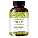 Organic Veda Neem Capsules with Triple Complex Neem Leaf Extract, Bark & Flower - Herbal Supplement Boosts Immunity, Improves Digestion, Skin Health & Support Cleansing - 60 Count