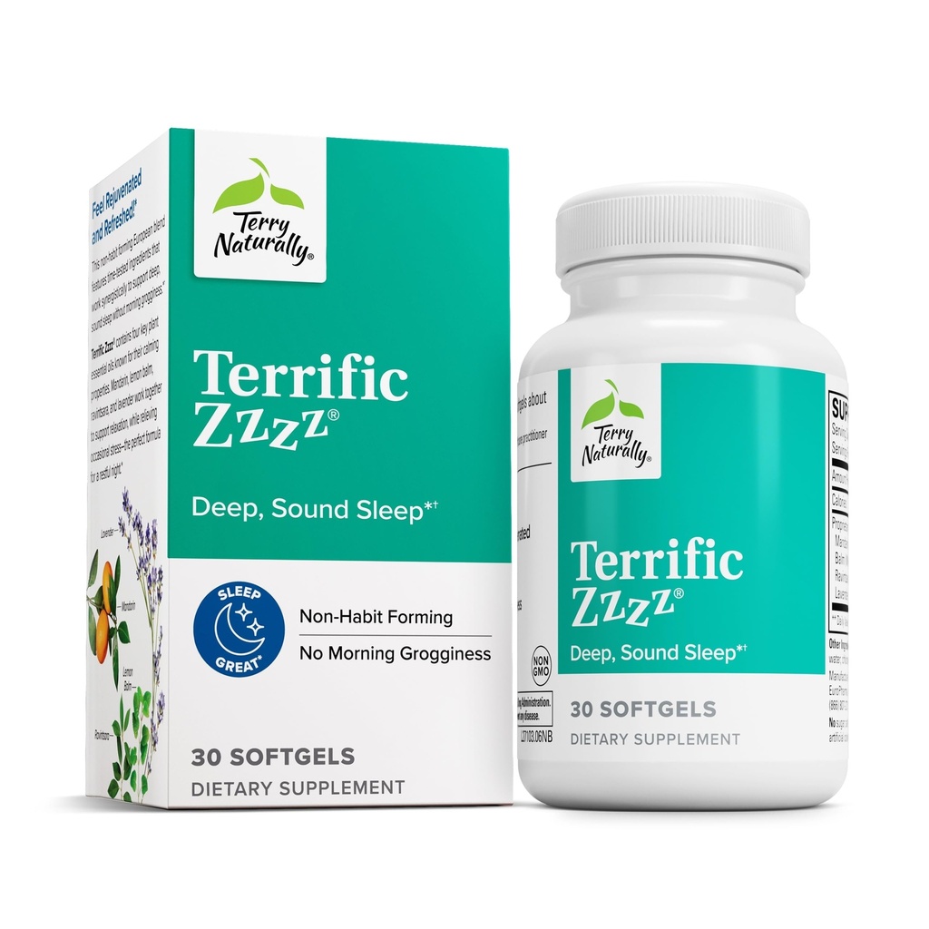 Terry Naturally Terrific Zzzz - Sleep & Relaxation - 30 Count | Restful Sleep and Relaxation Support. 30 softgels.