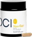 NOO Gut, Gut & Skin: Herbs, Probiotic, Postbiotic, 3-in-1 Formula for Gut Health, Bloat Support, Regular Bowel Movements, Glowing Skin, 60 Vegan Capsules