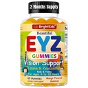 BrightKids Eye Health Gummies for Kids & Teens – Lutein & Zeaxanthin Vision Support – Vegan, Non-GMO Eye Vitamins for Screen Time – Tasty Mango Flavor – 60 Gummies
