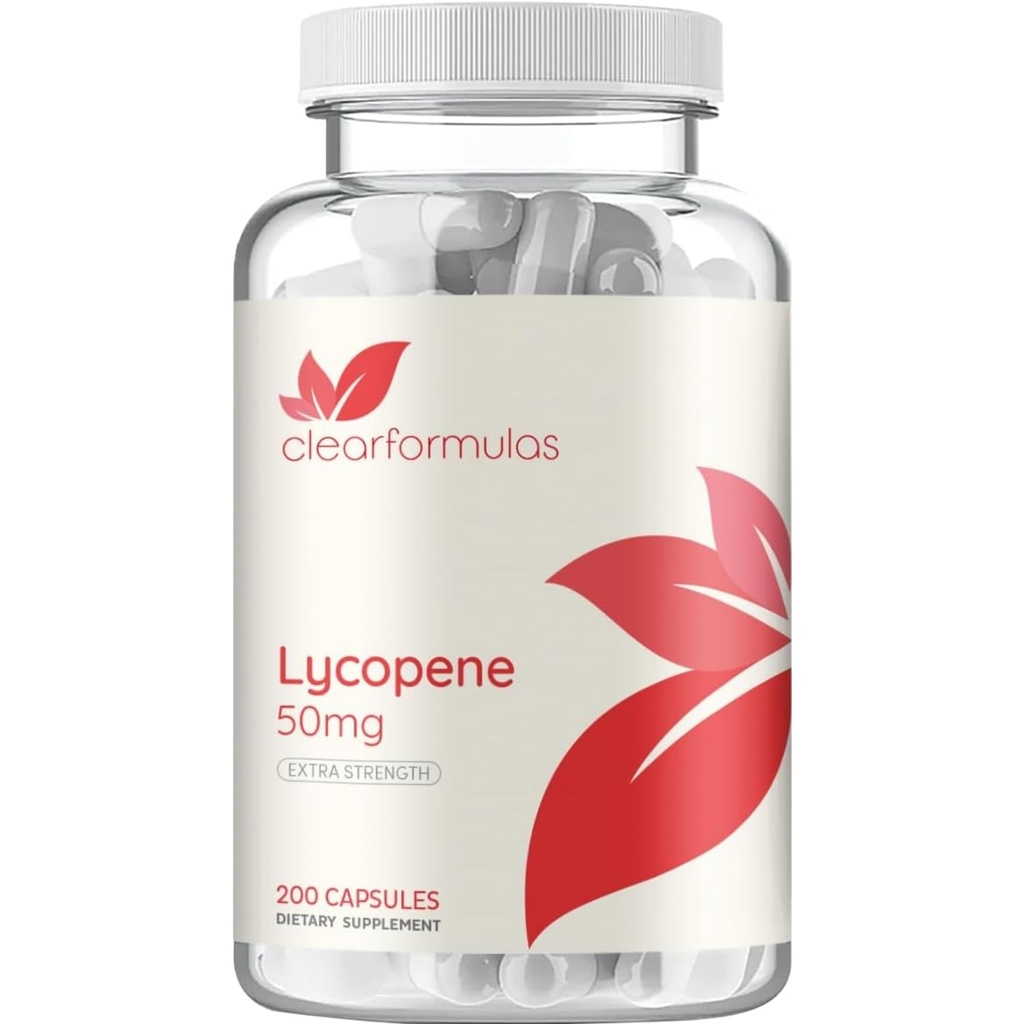 Tomato Based Lycopene Supplement - Extra Strength Lycopene 50mg Non-GMO Super Potent Antioxidant and Carotenoid Heart and Prostate Health Supplement for Men - Made in a cGMP US Lab (Lycopene)