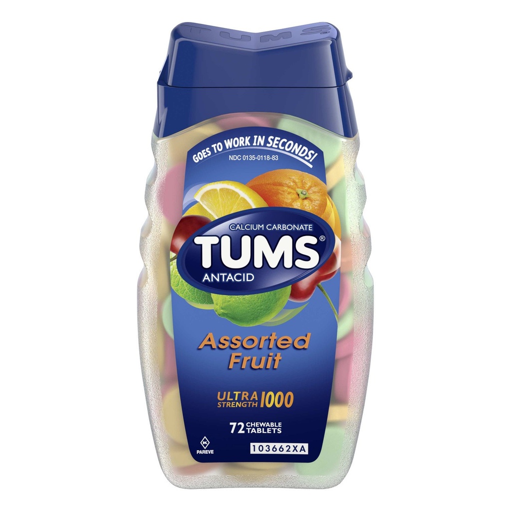 Tums Calcium Rich Ultra Strength 1000 - Assorted Fruit - 86 Tablets