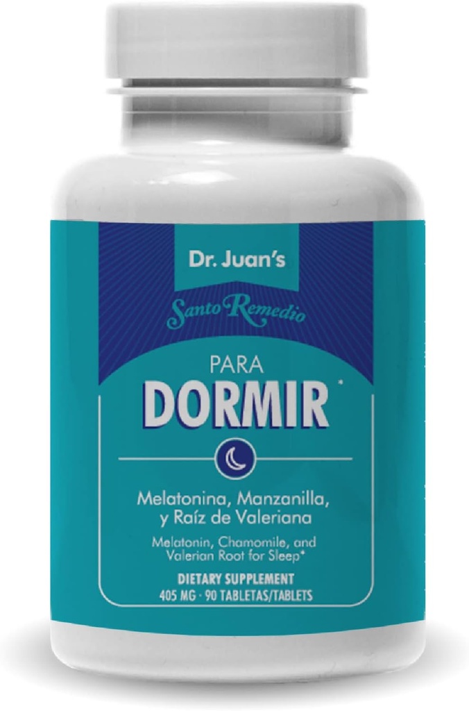 Santo Remedio Sleep Formula, Healthy Sleep Support, Melatonin, Chamomile, and Valerian Root, 90 Capsules, 380 mg per Serving, No Artificial Colors, No Artificial Flavors, Non-GMO, Gluten Free
