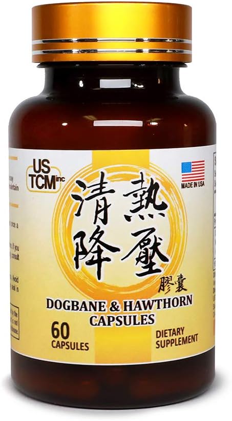 Dogbane Hawthorn Capsules 清热降压胶囊 500mg 60 Vegetable Capsules 100% Natural No Preservatives Made in USA