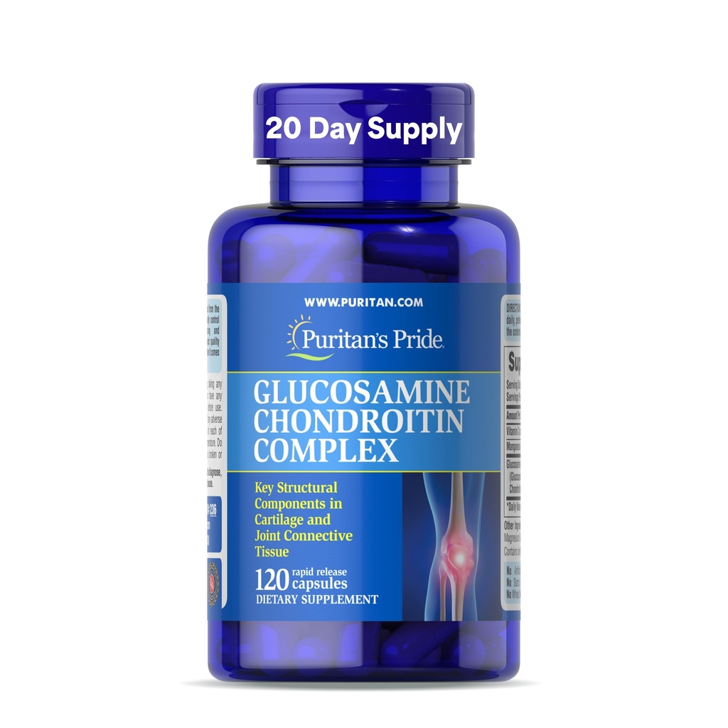 Puritan's Pride Glucosamine Chondroitin Complex for Women and Men, Dietary Supplement for Joint Health, 120 Rapid Release Capsules