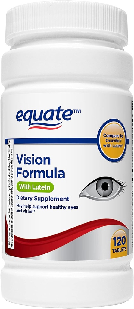 Equate - Vision Formula with Lutein, Eye Health Vitamin and Mineral Supplement, 120 Tablets by Equate