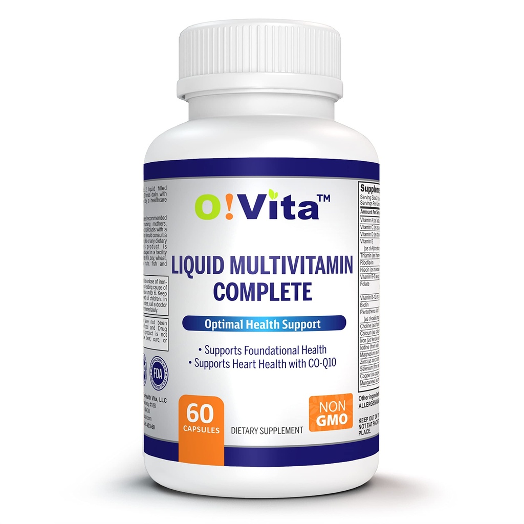 Liquid Multivitamin Complete, with a Full Spectrum of Vitamins and Minerals, Plus 42 Fruits and Vegetable Proprietary Blend, Easy Absorption (60 Vegan Liquid Filled Capsules)