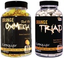 CONTROLLED LABS Overall Health Bundle, 45 Servings Orange Triad, 120 Count Orange Oximega Fish Oil, Muscle Building and Recovery Supplement for Men and Women