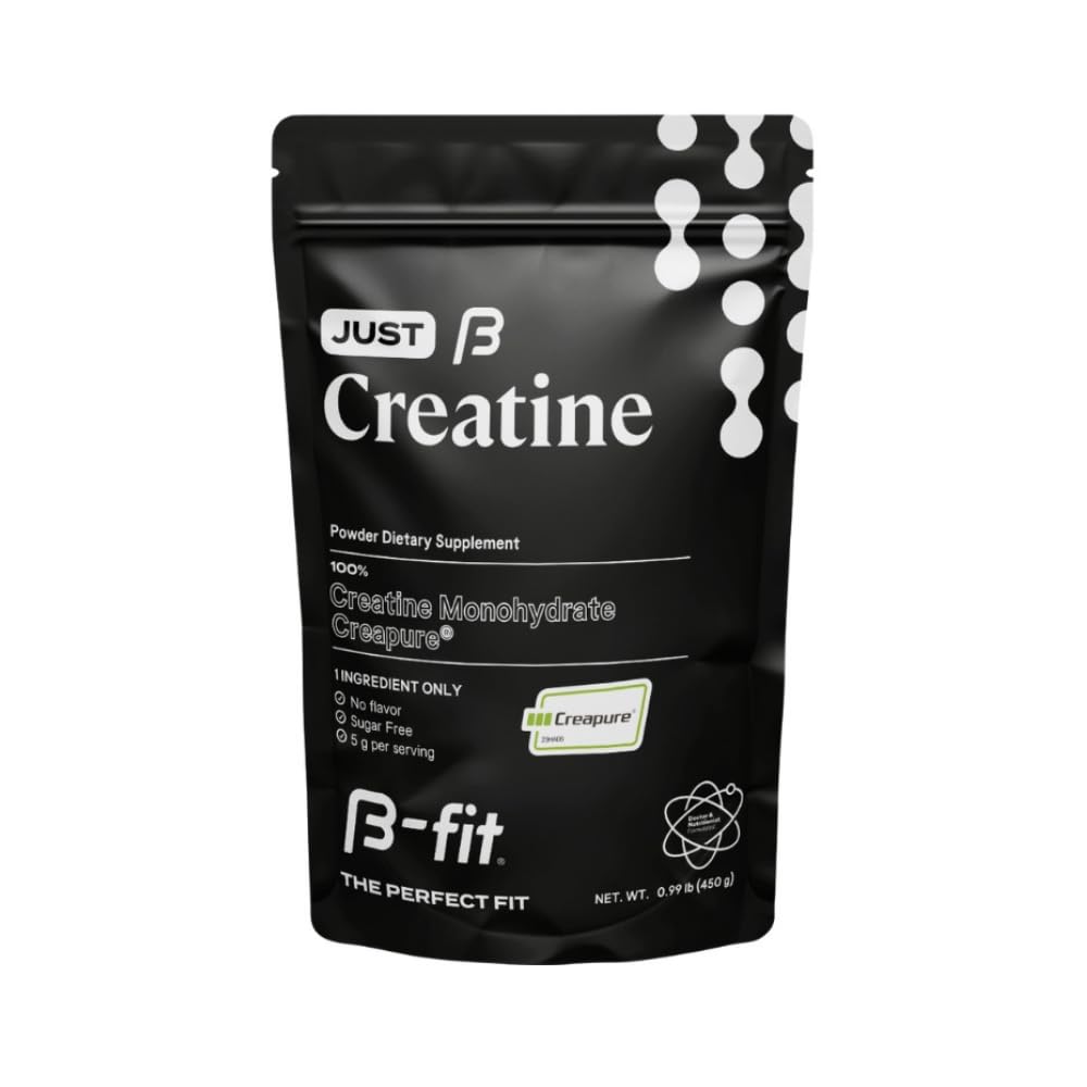 B-FIT B Creatine Monohydrate Powder - Pre Workout Creatine Creapure for Women - Sugar-Free - Flavorless Supplement - 90 Servings - 3 Month Supply