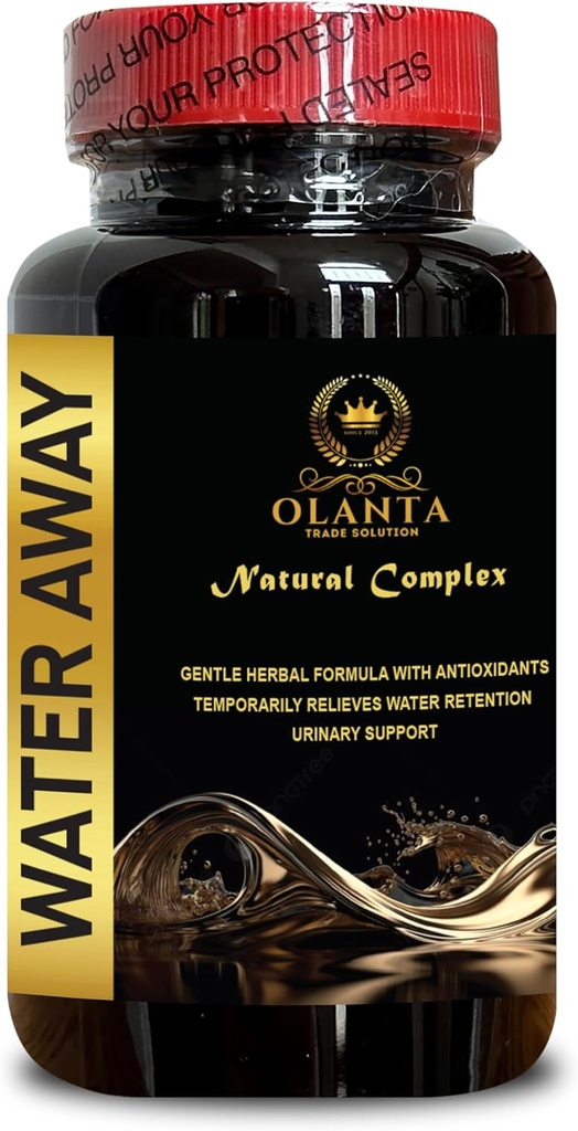 Water Away Supplement - Fast Acting Bloating Relief, Water Away Water Retention and Flushing, Herbal Diuretic Pills, Water Away Diuretic - 1 Bottle 60 Capsules