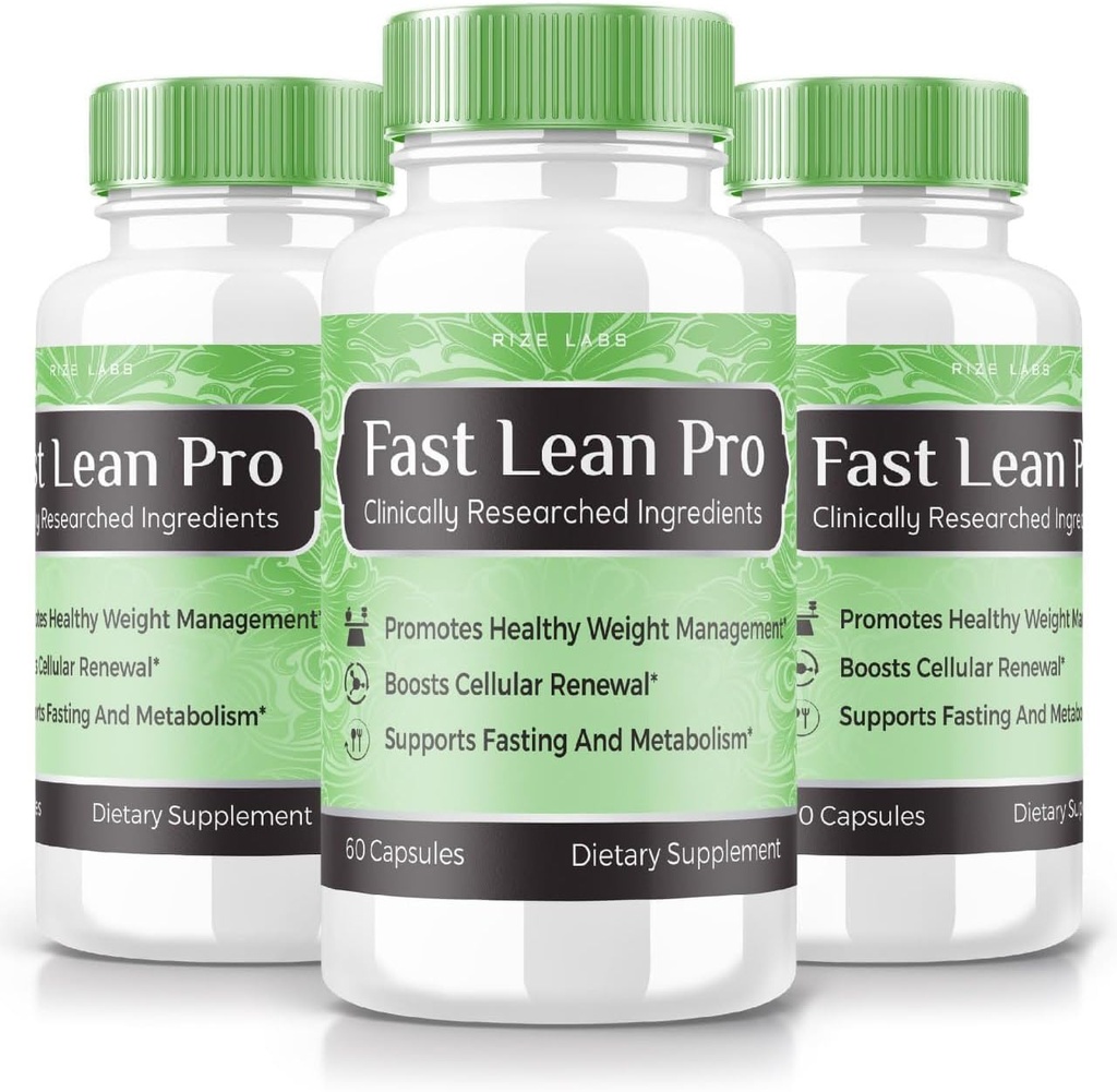 rize labs - Fast Lean Pro Dietary Supplement, Advanced Formula Capsules For Extra Strength, Non GMO, Promotes Healthy Weight Management (180 Capsules) (Official Pack of 3)