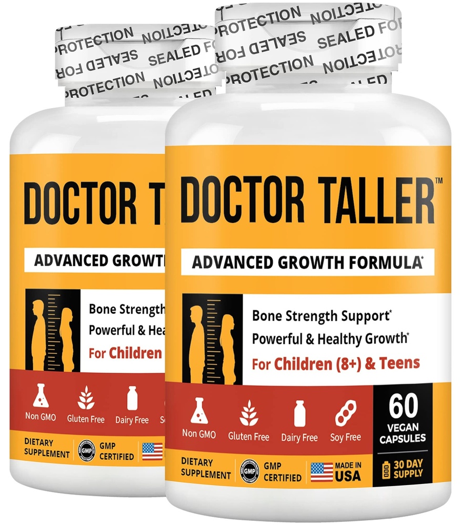 NuBest Doctor Taller Premium Formula for Bone Strength - Supports Immunity & Development - with Calcium, Vitamins, Amino Acids & Herbs - for Children (8+) & Teens - 2 Pack | 2 Months Supply