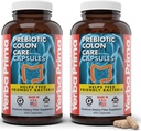 Yerba Prima Prebiotic Colon Care Capsules, 400 Caps (Pack of 2) - Five Forms of Dietary Fiber Supplement - Healthy Soluble & Insoluble Fibers for Regularity & Digestive Support