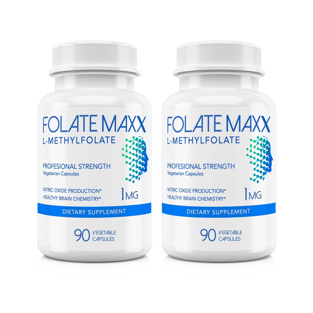 L-Methylfolate Supplement (1mg) - Professional Strength with Optimized Bioactive Methylfolate - 5 MTHF - Non-GMO, Gluten Free, Soy Free, GMP - 180 Vegetarian Unflavored Capsules