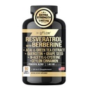 gflow vitamins Resveratrol Supplement with Berberine Green Tea Extract, Ceylon Cinnamon, Grape Seed & Quercetin1000mg Quercetin, N Acetyl cysteine, Acai | 100% Natural, Max Strength | Made in USA