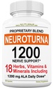 Neuroturna Support Supplement with 1200 mg Pure Alpha Lipoic Acid - Maximum Strength Formula with ALA + Vitamins + Minerals + Herbs - Best Natural Support - 180 Capsules