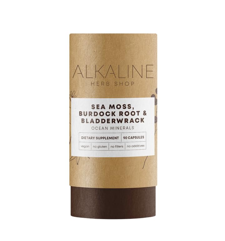 Alkaline Herb Store Sea Moss, Burdock Root, & Bladderwrack Supplement 90 Capsules