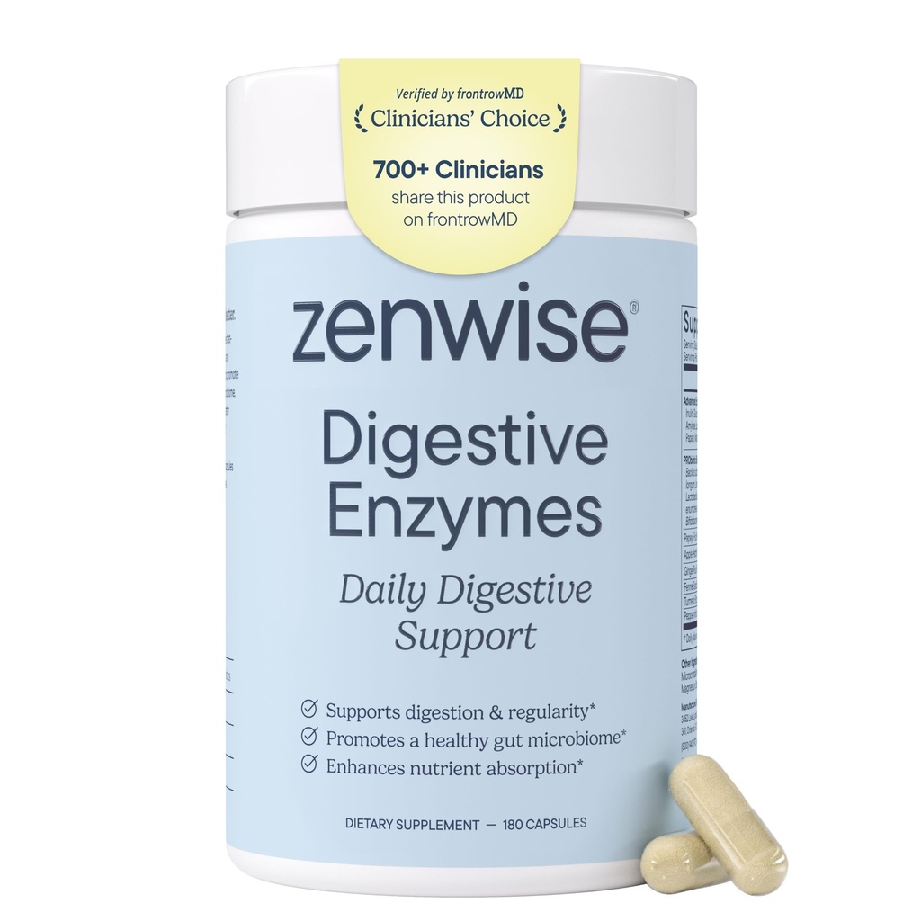 Zenwise Health Digestive Enzymes, Probiotics, for Gut Health Bloat - 180 CT