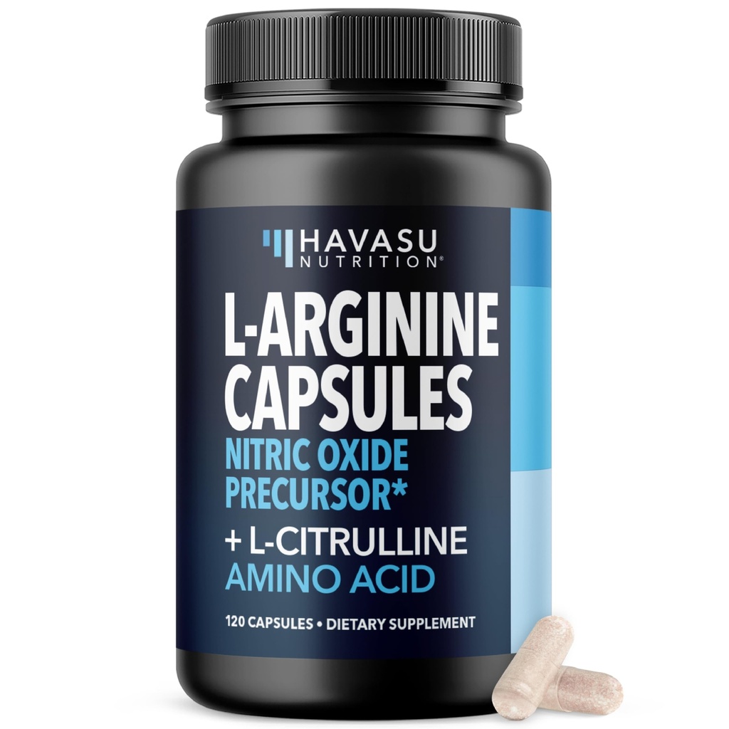 L-Arginine Capsules with L-Citrulline - Nitric Oxide Supplement - L Arginine and L Citrulline Blend - 120 Count - Vegan, Non-GMO Capsules for Performance, Endurance and Muscle Support - 2 Month Supply