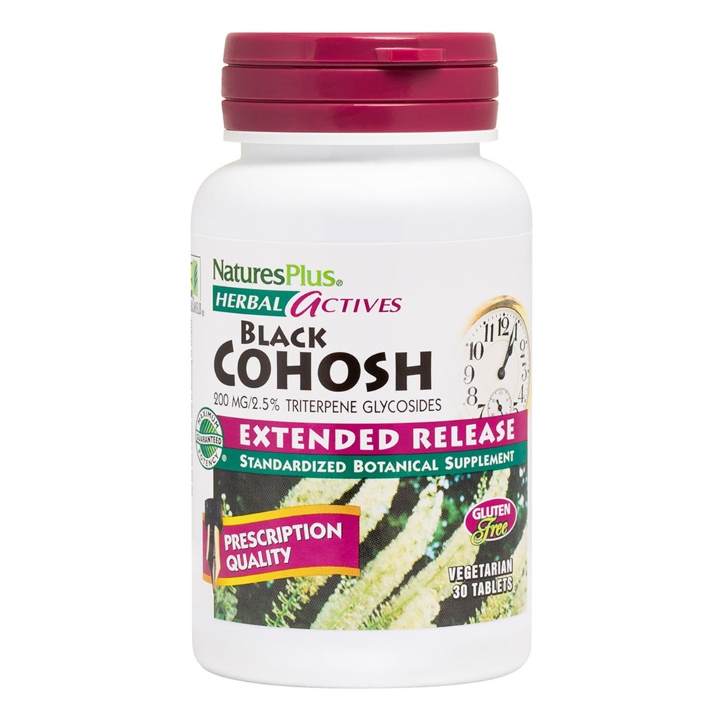 NaturesPlus Herbal Actives Black Cohosh - 30 Tablets - Nutritional Support for Well-Being During Menopause - Vegetarian, Gluten Free - 30 Servings