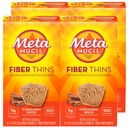 Metamucil Fiber Thins, Daily Fiber Supplement Snack, Psyllium Husk Powder, 5g Fiber per Serving, Supports Digestive Health and Satisfies Hunger, Cinnamon Spice Flavor, pack of 4, 12 Servings each
