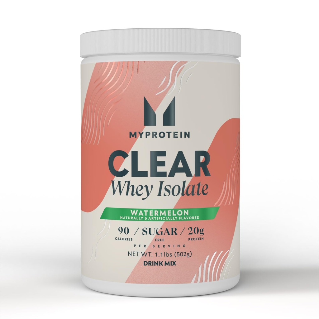 Myprotein Clear Whey Isolate Protein Powder, 20 Servings (1.1lbs) Watermelon, 20g Protein per Serving, Naturally Flavored Drink Mix, Daily Protein Intake for Superior Performance