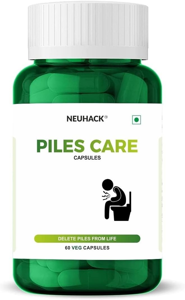 Sheltr Piles Care Herbal Capsules for Colon Health- Ayurvedic Piles Supplement | Pack of 2(60 Veg caps)