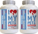 I LOVE MY PETS LLC Dog Immunity Supplements - PET Immune Support - Dogs and Cats - Booster - Healthy - red Clover Dogs - 120 Treats (2 Bottles)